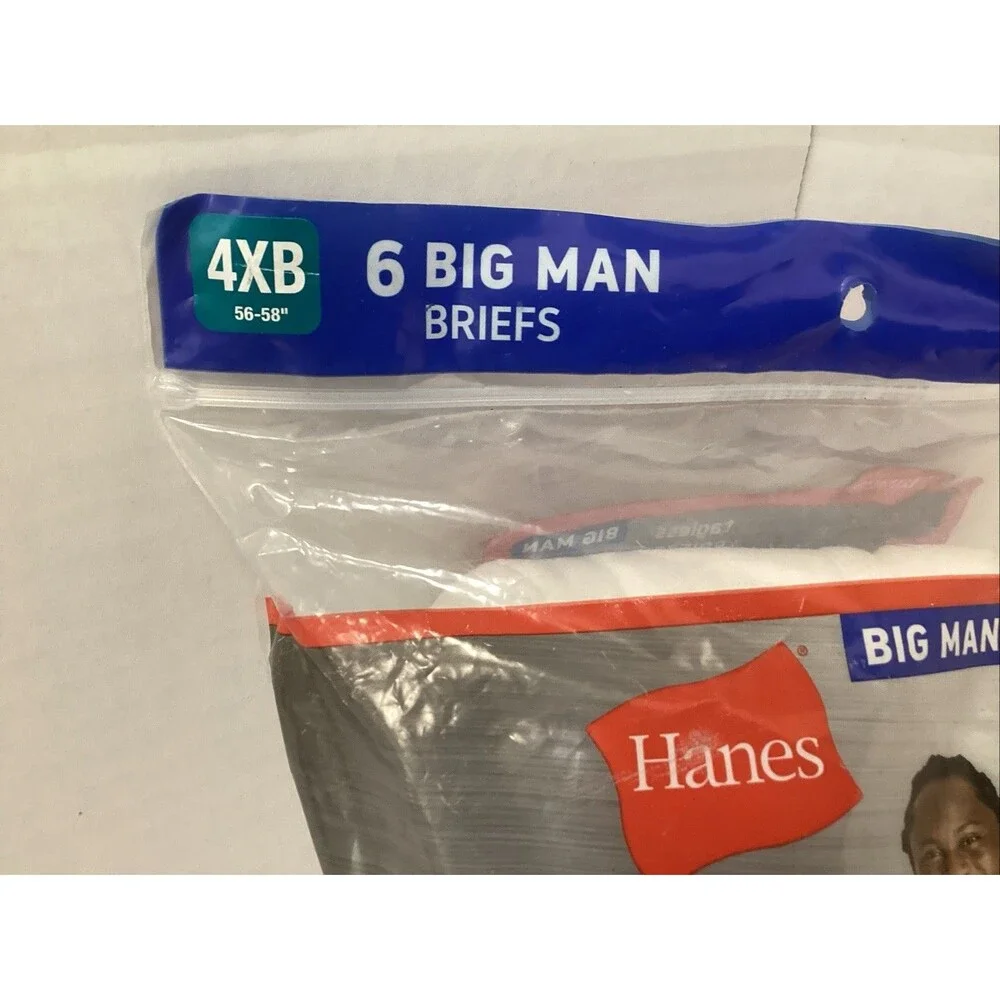 hanes ultimate 6 tagless briefs big man 4XB (56-58”) brand new